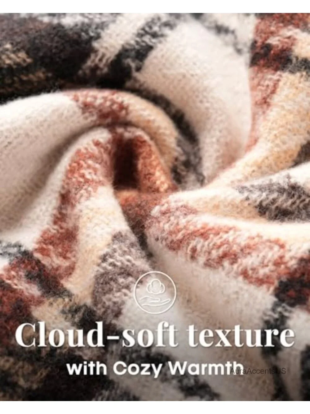 Oversized Plaid Winter Scarf Shawl Wrap Tassel Fringe Soft Warm Pashmina Women